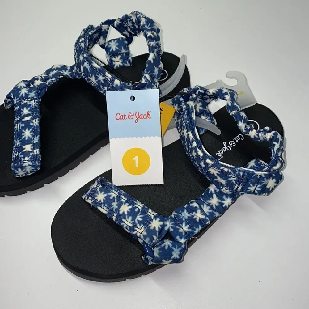 🔥Cat & Jack  kids shoes girls sandals  New Blue/Black (200)